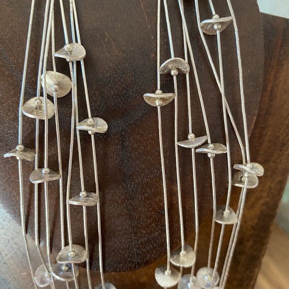 Beautiful Coldwater Creek Sterling silver liquid strand beaded necklace Boho 23” - Picture 2 of 4